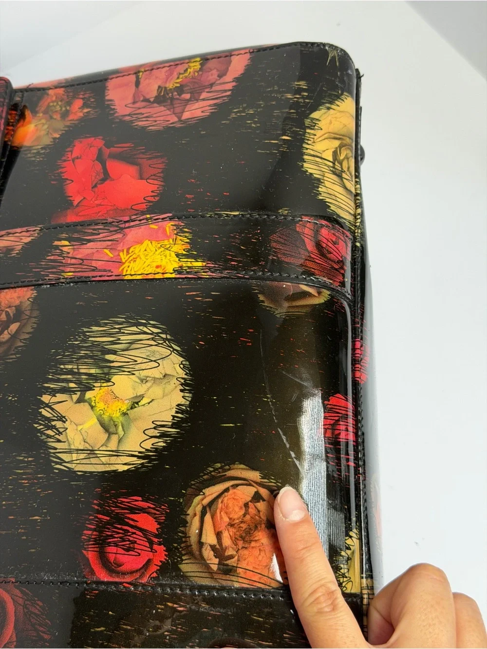 Mulberry Scribbly Floral Patent Leather Bayswater Handbag EXTREMELY RARE